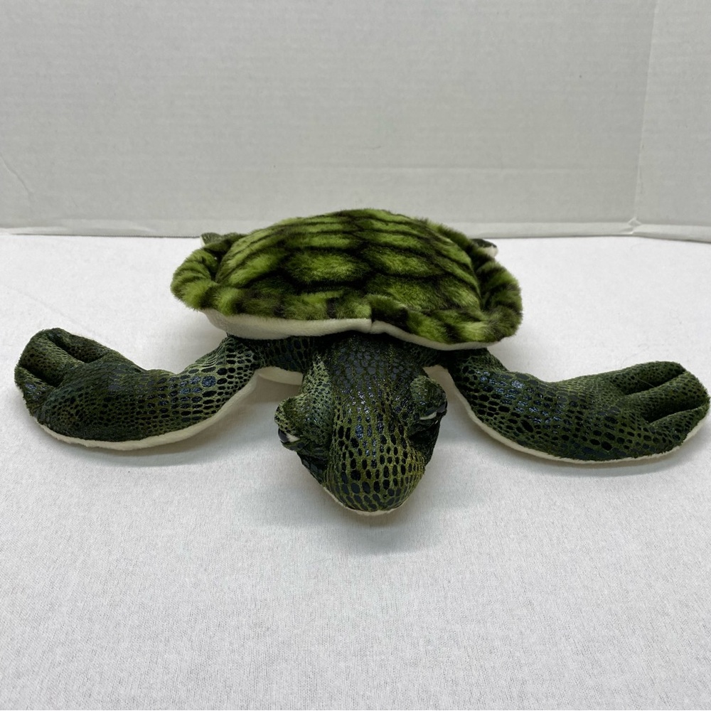 Fiesta Sea Turtle 14 inch Plush Realistic Stuffed Animal Toy Green and Off White